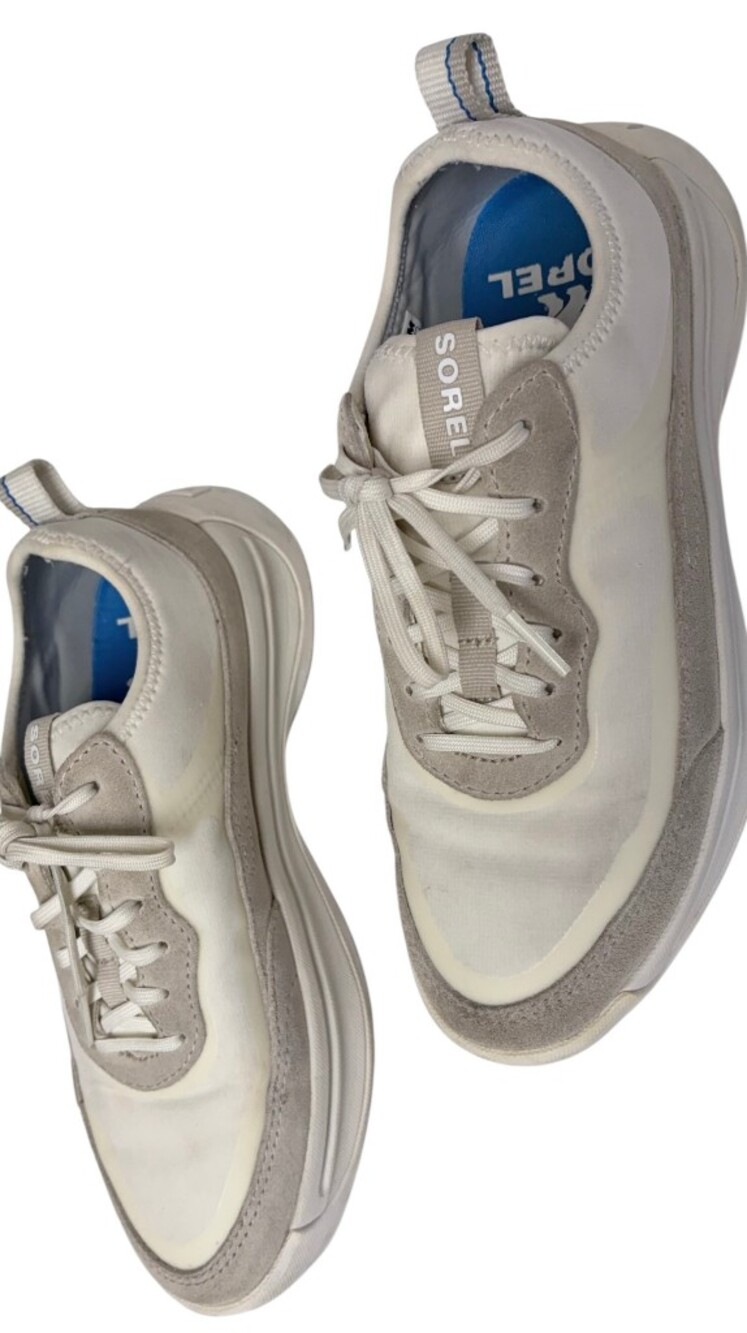 Sorel Kinetic Impact Lace Sneakers White Grey Women's Size 7 - Picture 9 of 10